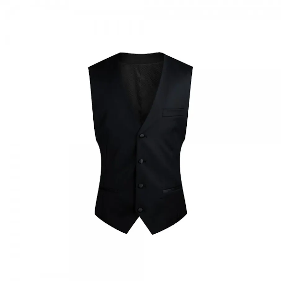 InStitchu Collection Black Tuxedo Vest