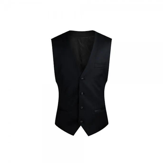 HISDERN Black Gilet Men's Formal Business Gilets Classic Plain Colour HISDERN Black Gilet Men's Formal Business Gilets Classic Plain Colour