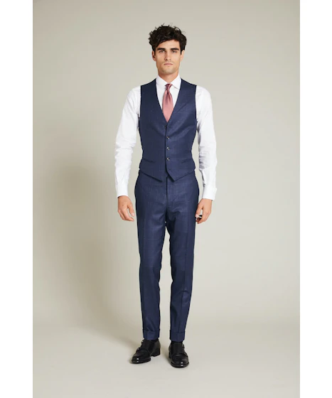 InStitchu Collection The Casey Navy Windowpane Vest