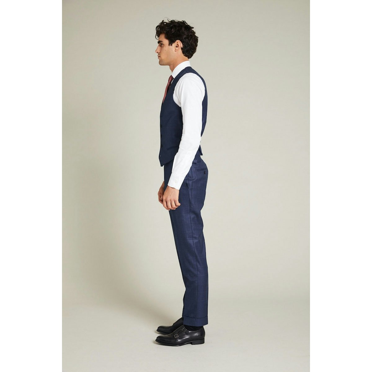 InStitchu Collection The Casey Navy Windowpane Vest