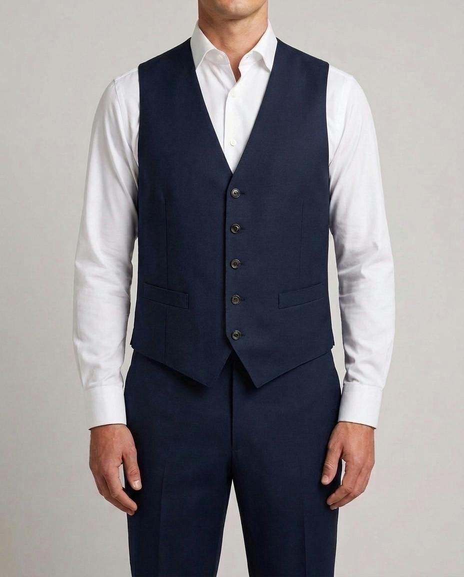 The Mackay Navy Wool Vest