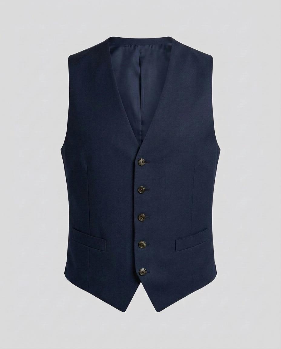 The Mackay Navy Wool Vest