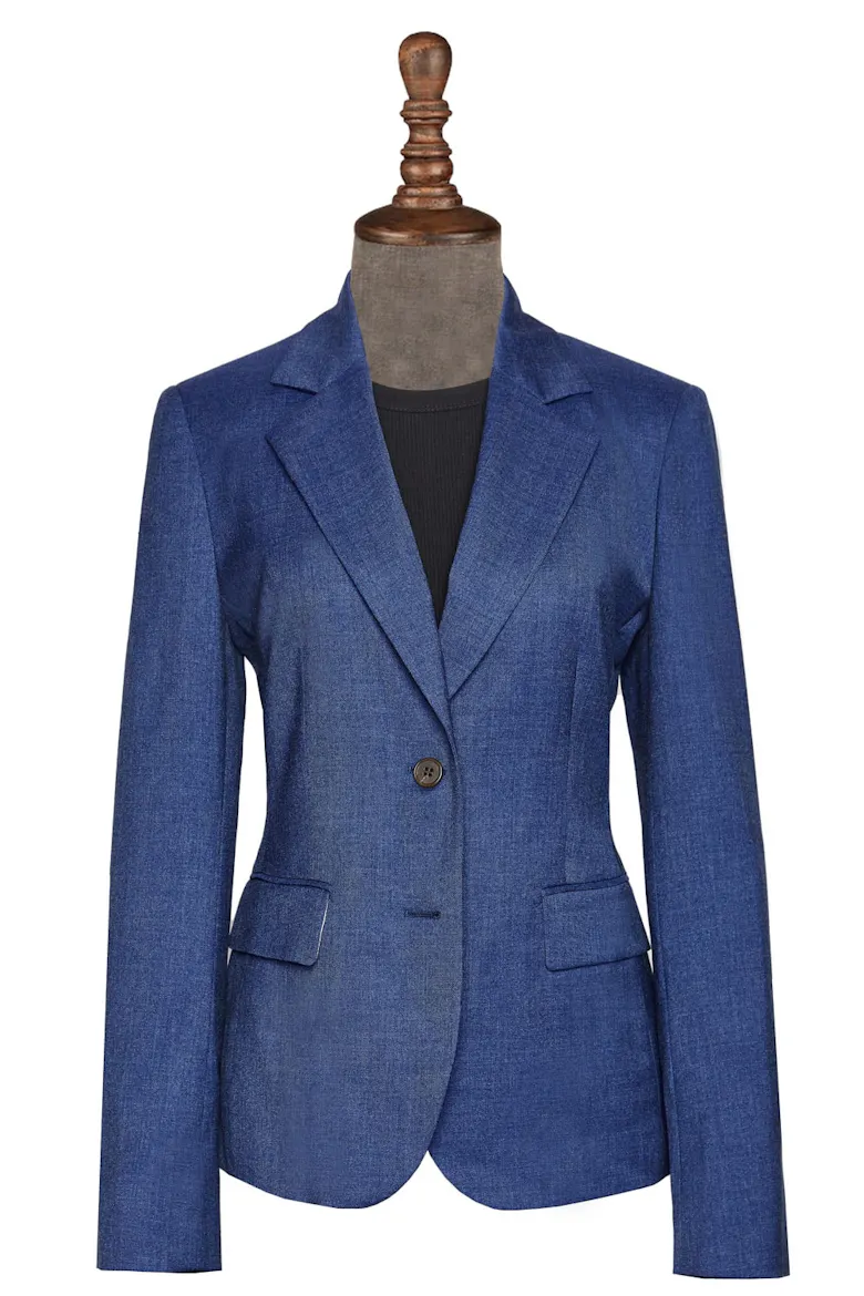 InStitchu Collection The Baudin Blue Textured Jacket
