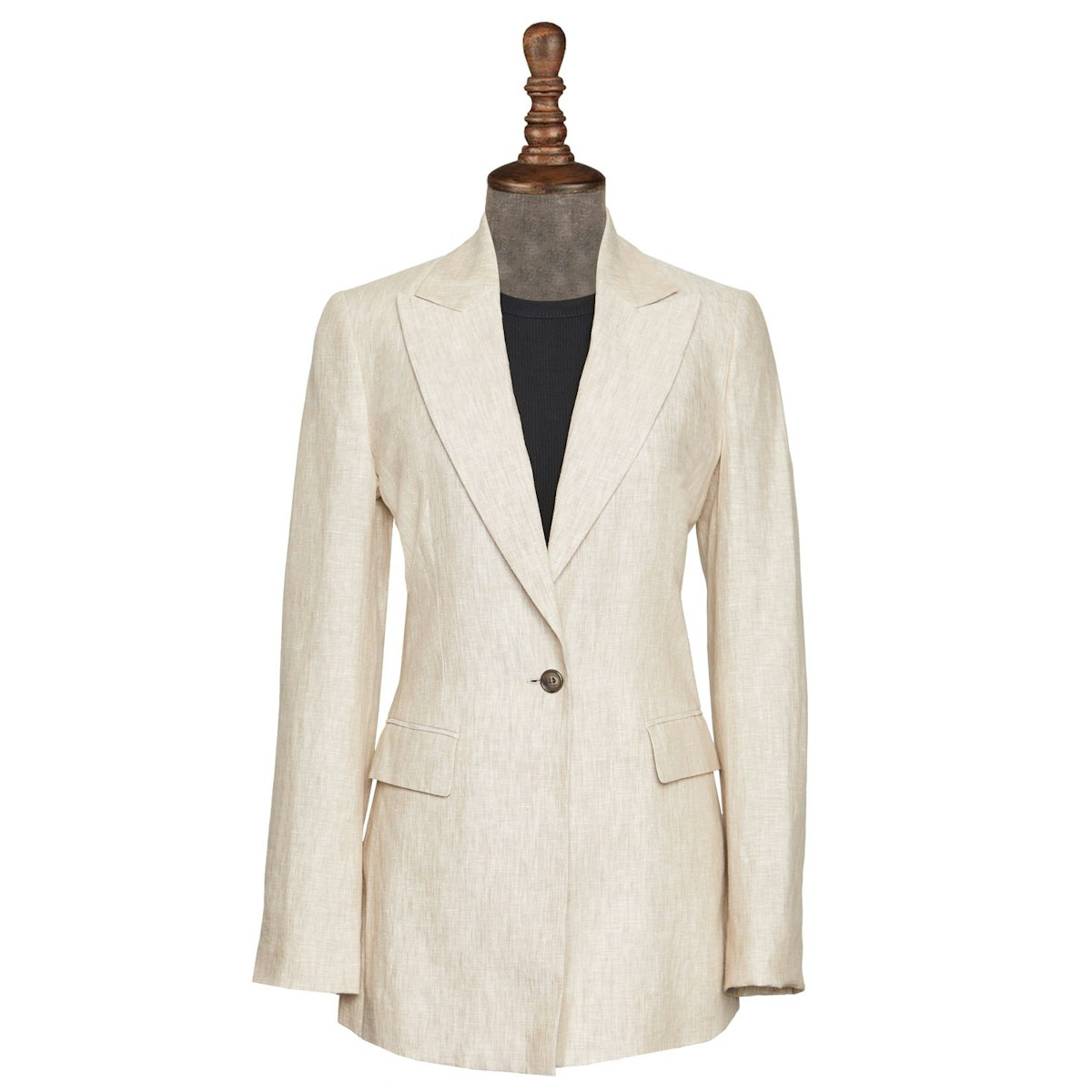 InStitchu Collection The Casuarina Beige Linen Jacket