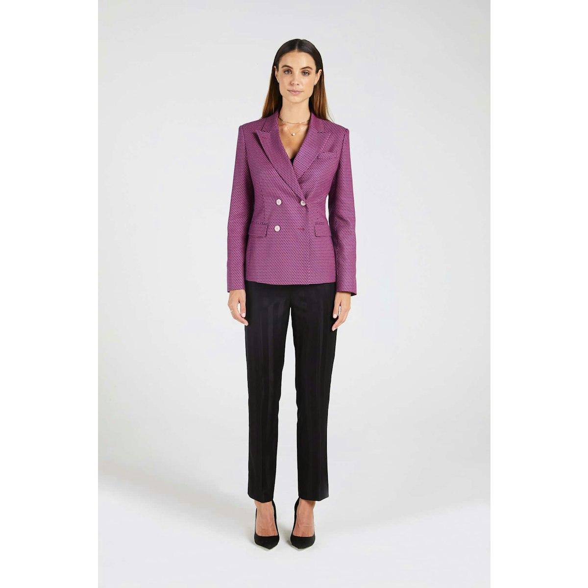 InStitchu Collection The Franklin Pink and Purple Zig-Zag Jacket