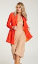 InStitchu Collection The Kusama Red-Orange Crepe Jacket