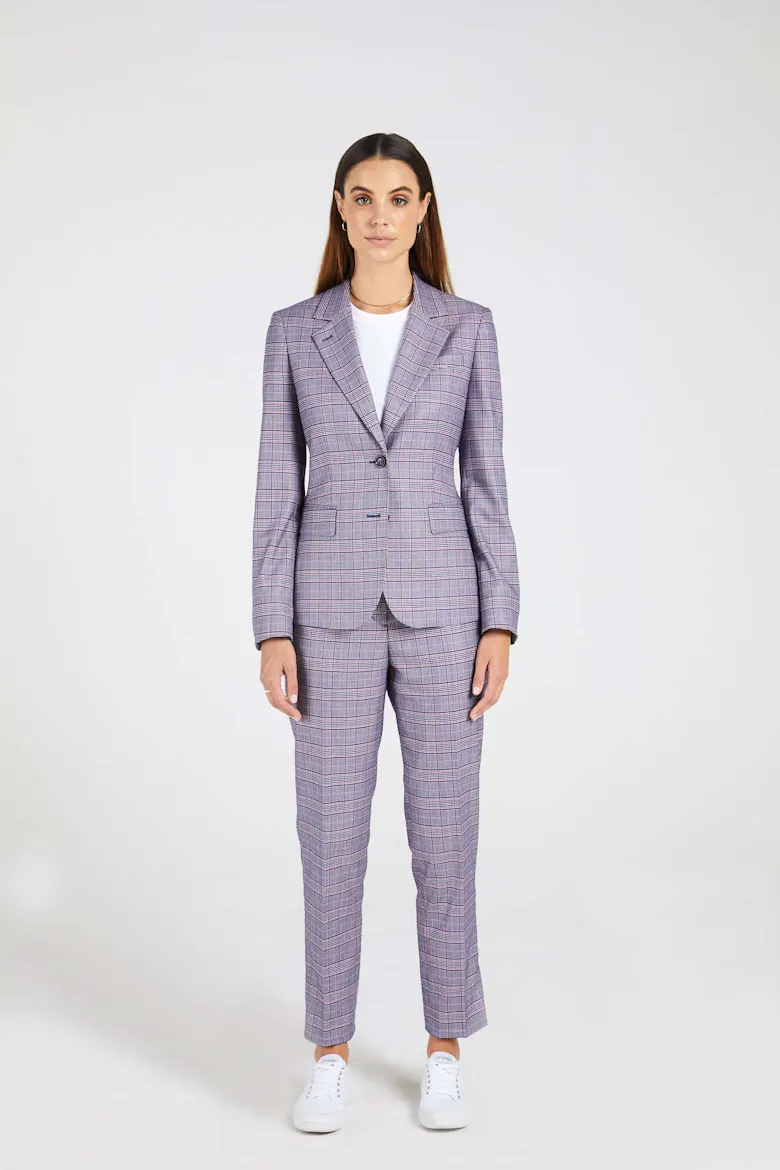InStitchu Collection The Lovely Navy and Pink Glen Plaid Jacket