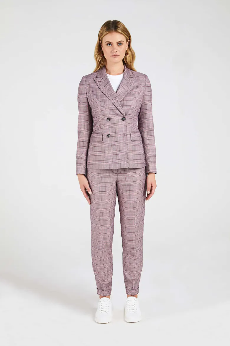 InStitchu Collection The Thomas Pink Glen Plaid Jacket
