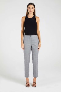 InStitchu Collection The Fraser Pastel Purple Windowpane Grey Pants