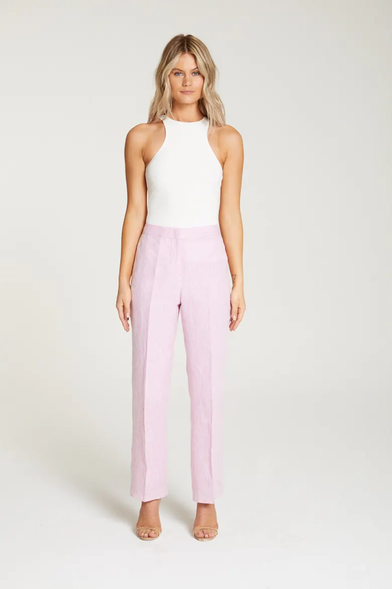 InStitchu Collection The Hendry Pink Linen Pants