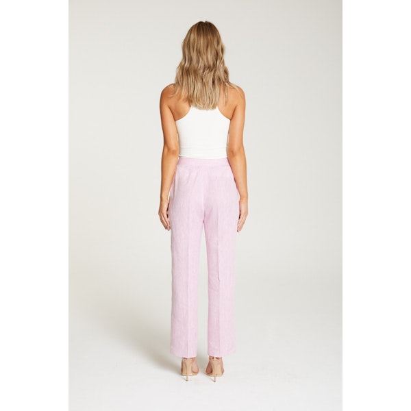 InStitchu Collection The Hendry Pink Linen Pants