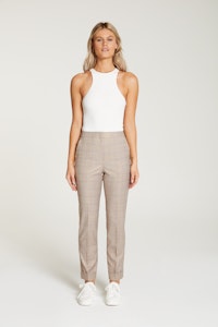 InStitchu Collection The Kahlo Beige Windowpane Pants