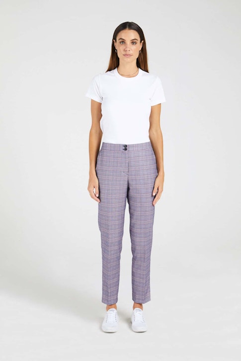 InStitchu Collection The Lovely Navy and Pink Glen Plaid Pants