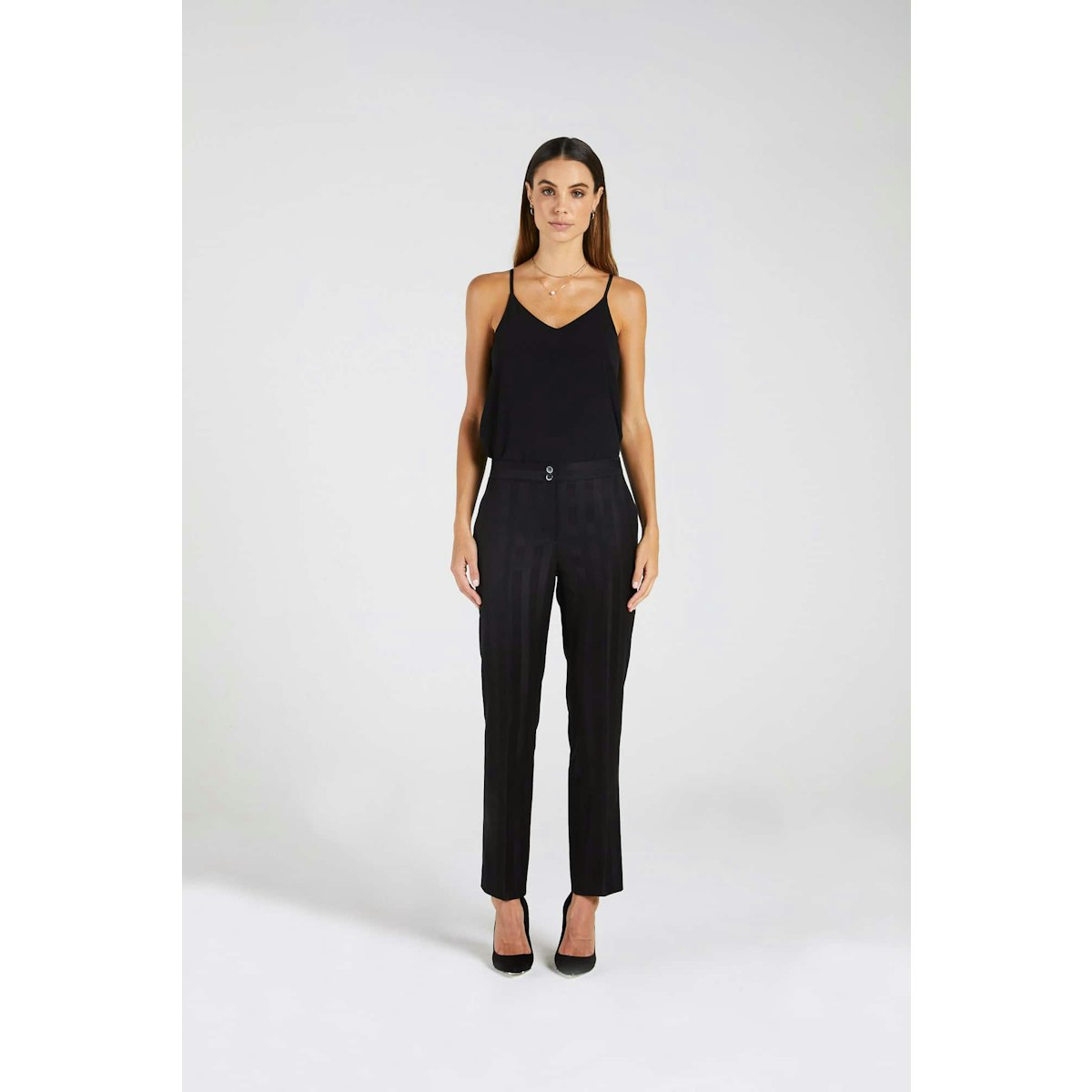 InStitchu Collection The Mack Thick Black Pinstripe Pants