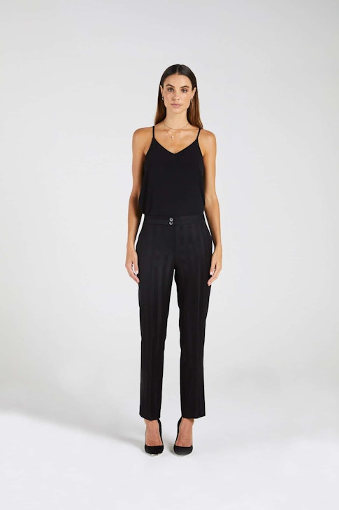InStitchu Collection The Mack Thick Black Pinstripe Pants