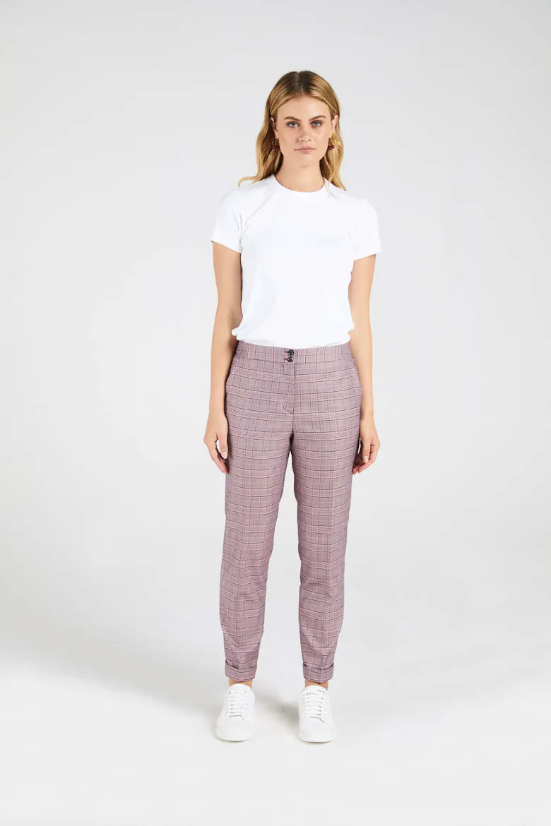 InStitchu Collection The Thomas Pink Glen Plaid Pants
