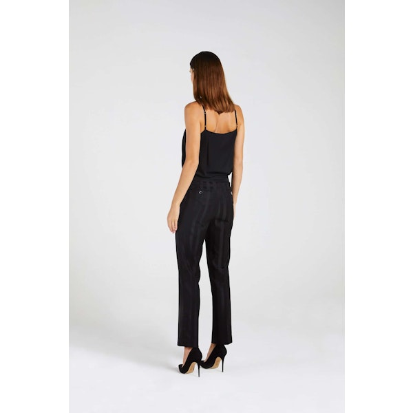 InStitchu Collection The Watts Thick Black Pinstripe Pants