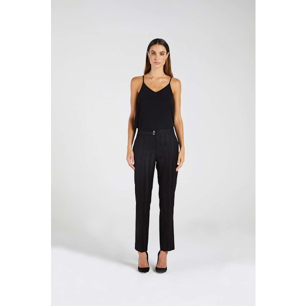 InStitchu Collection The Wylie Thick Black Pinstripe Pants