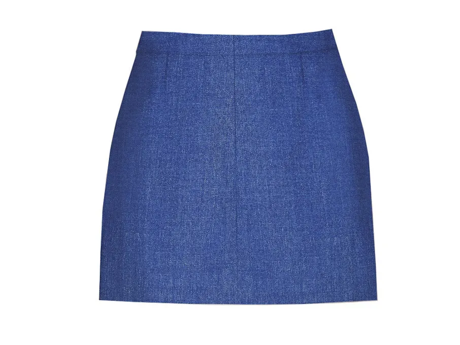 InStitchu Collection The Baudin Blue Textured Skirt