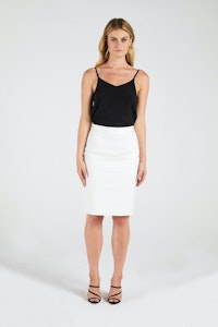 InStitchu Collection The Curtis Ivory Tuxedo Skirt