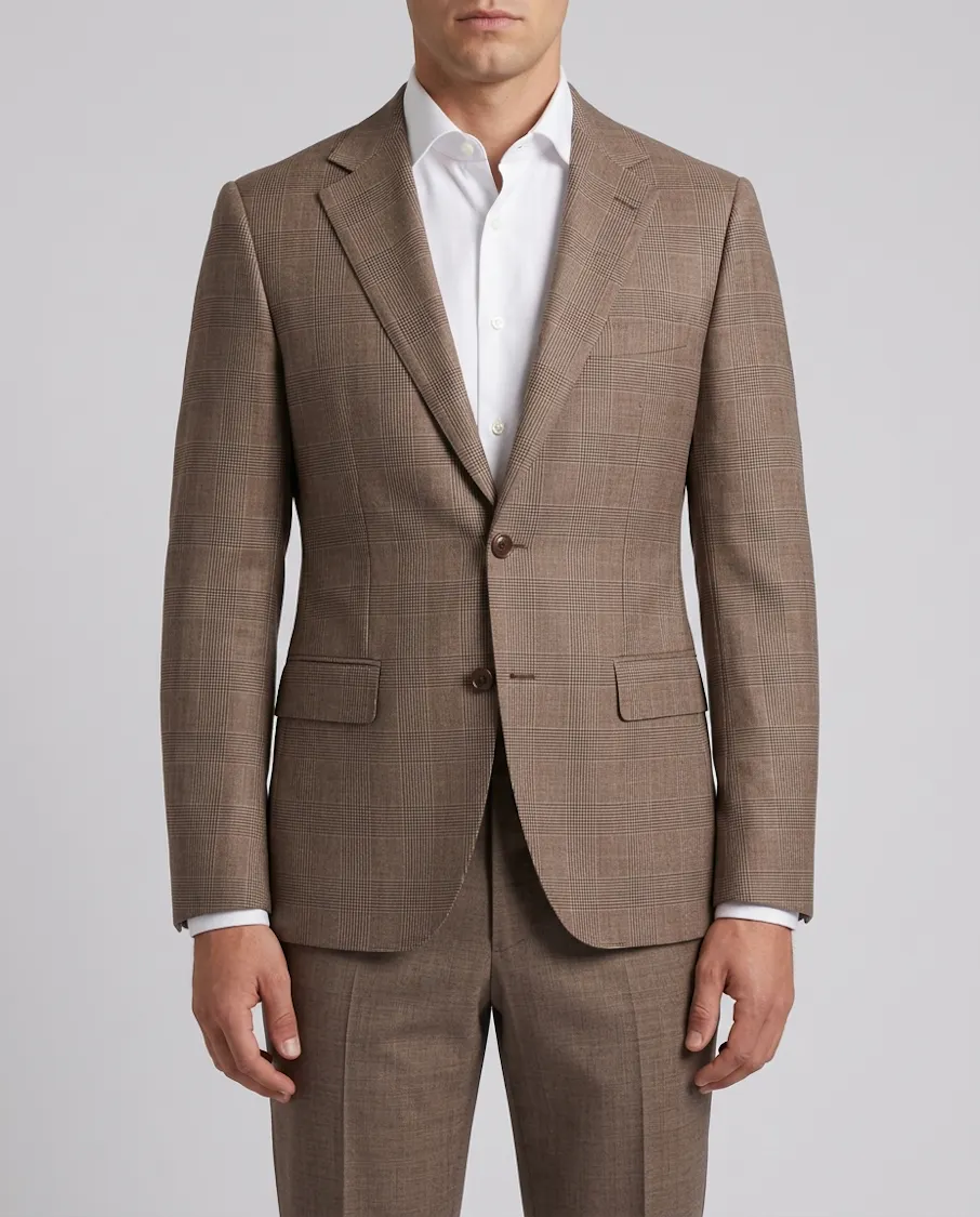 Banks Brown Wool Check Jacket