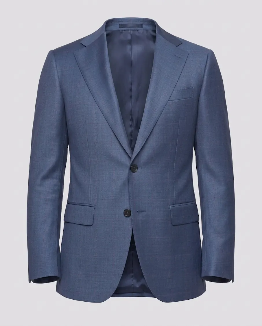 Beez Blue Windowpane Wool Suit