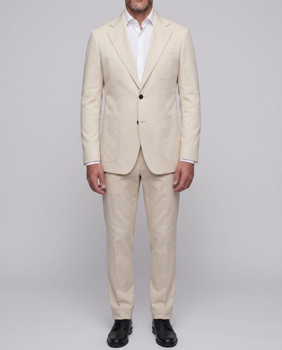 Beige Cotton Single-Breasted Blazer — photo 2