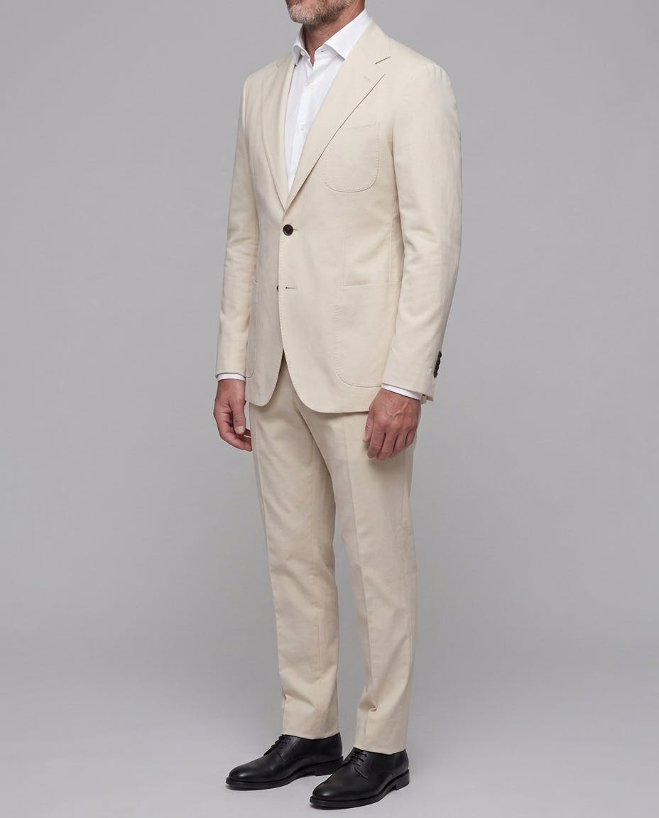 Beige Cotton Single-Breasted Blazer — photo 3