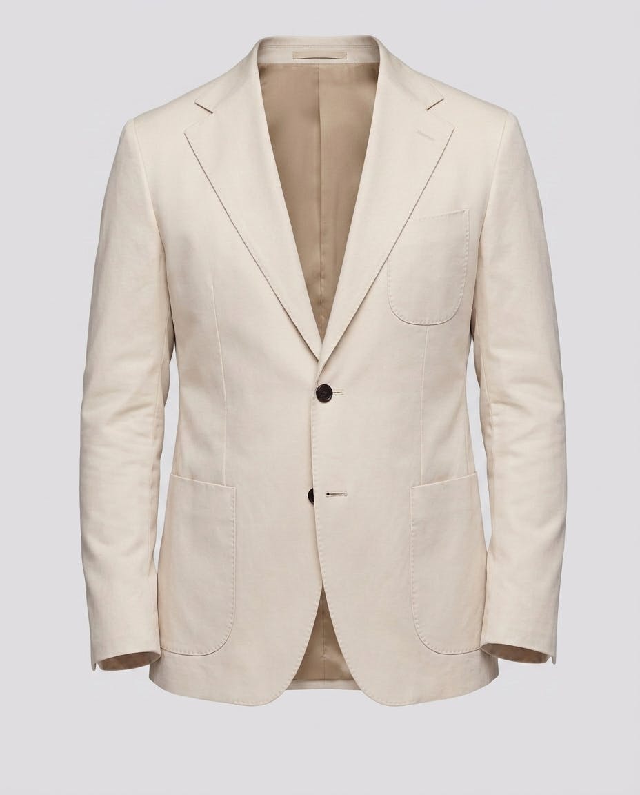 Beige Cotton Single-Breasted Blazer — photo 4