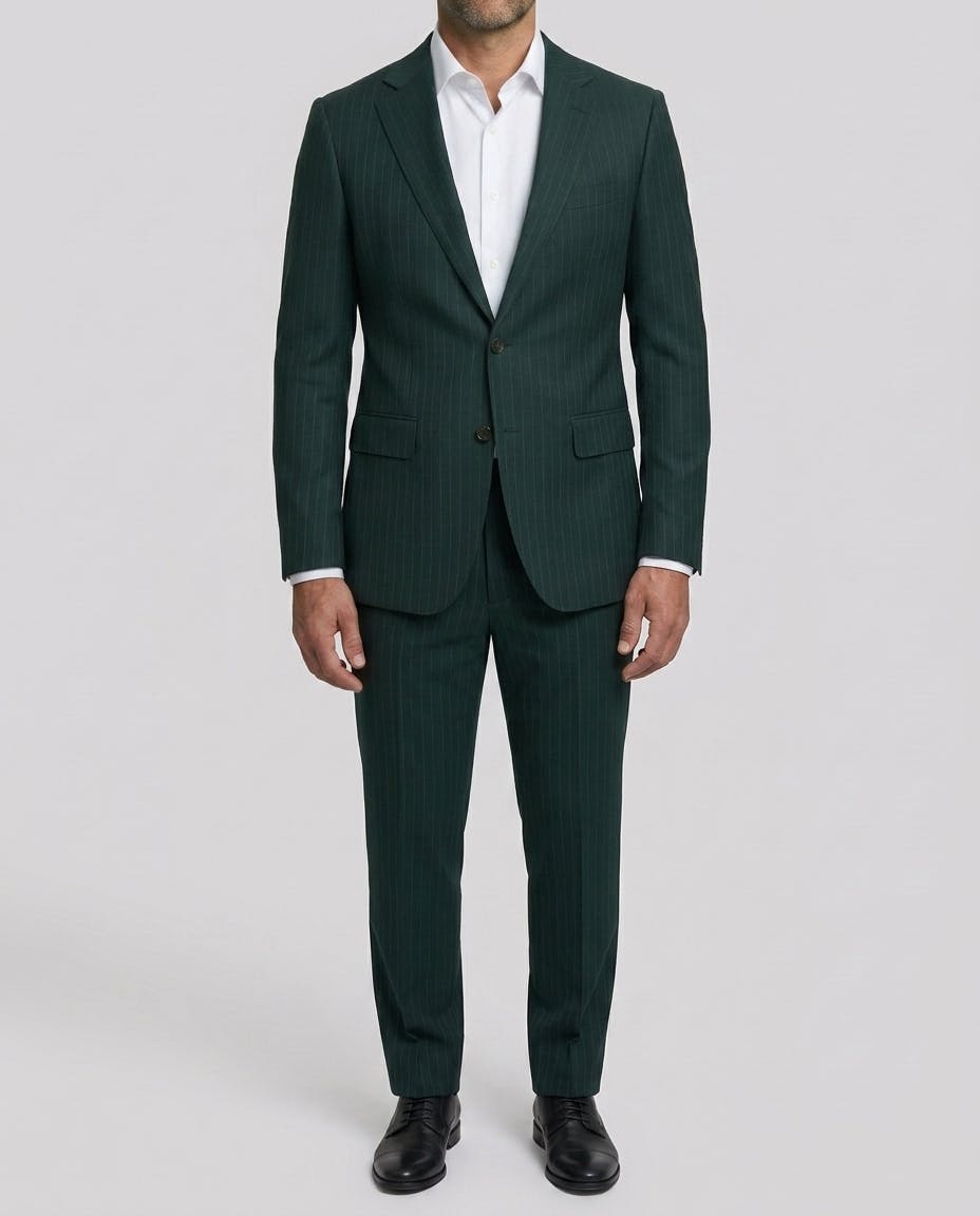 The Bordeaux Green Wool Blend Suit — photo 2