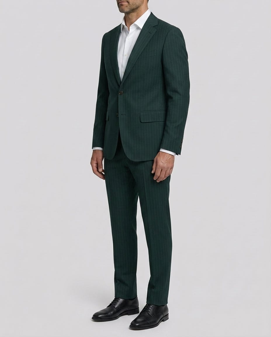 The Bordeaux Green Wool Blend Suit — photo 3