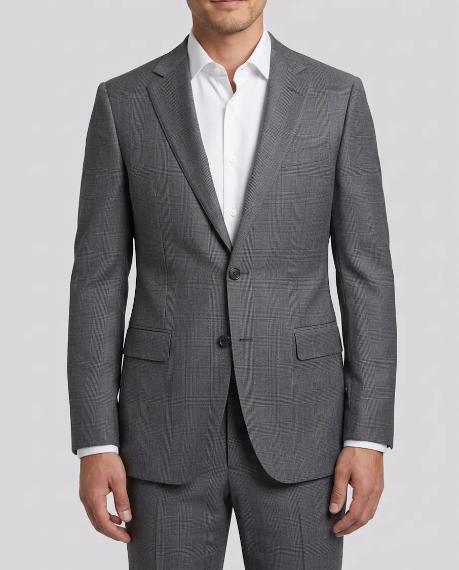 Carnwath Grey Glen Plaid Wool Jacket