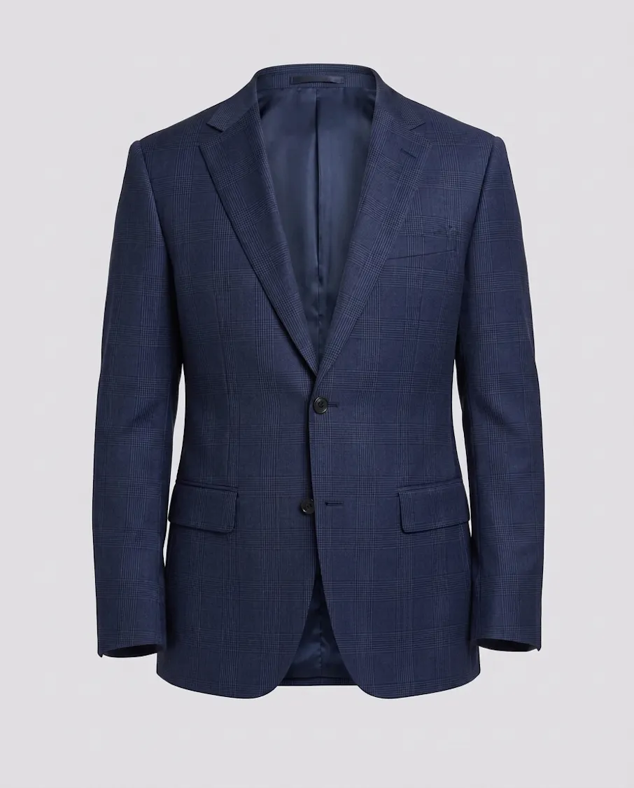 Dawn Blue Glen Plaid Wool Suit