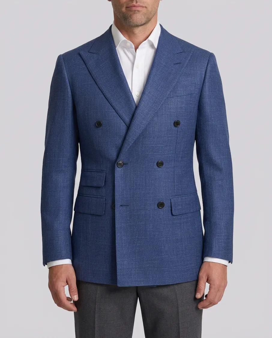 Eton Nailhead Blue Wool Jacket