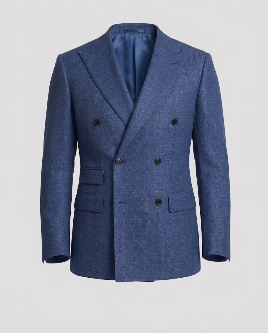 Eton Nailhead Blue Wool Jacket