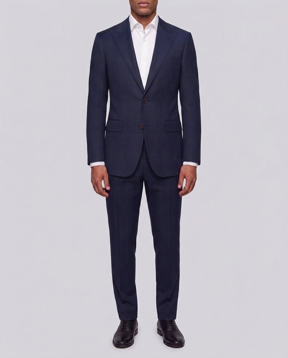 Evans Navy Glen Plaid Wool Suit — photo 2