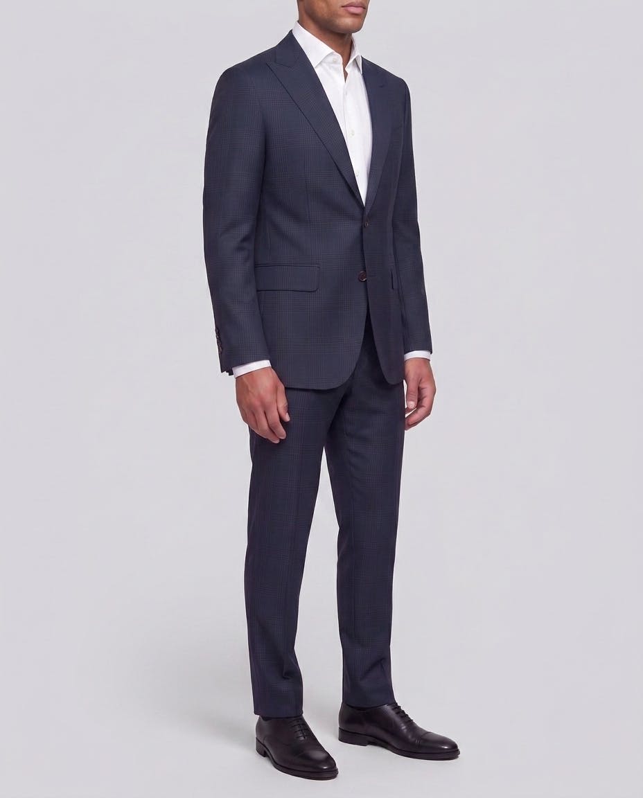 Evans Navy Glen Plaid Wool Suit — photo 3