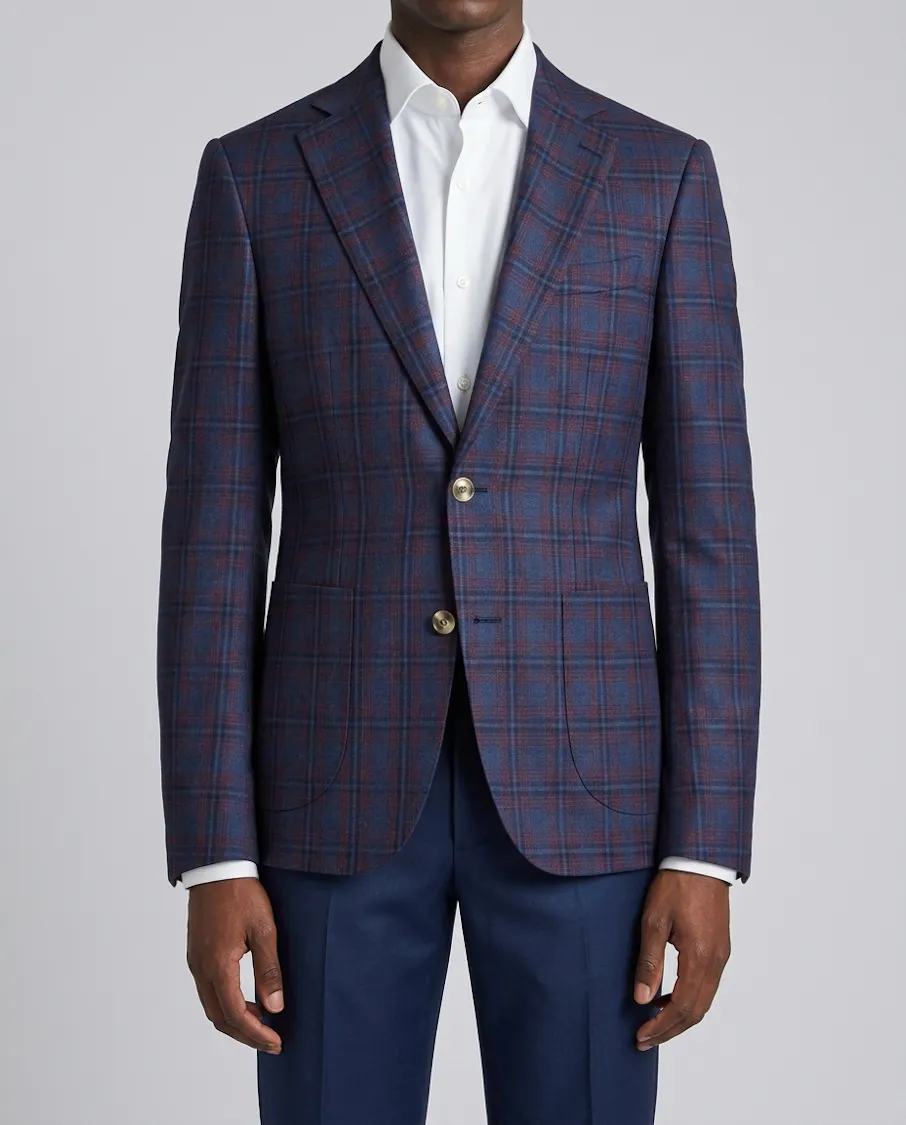 Fairchild Navy Check Wool Jacket