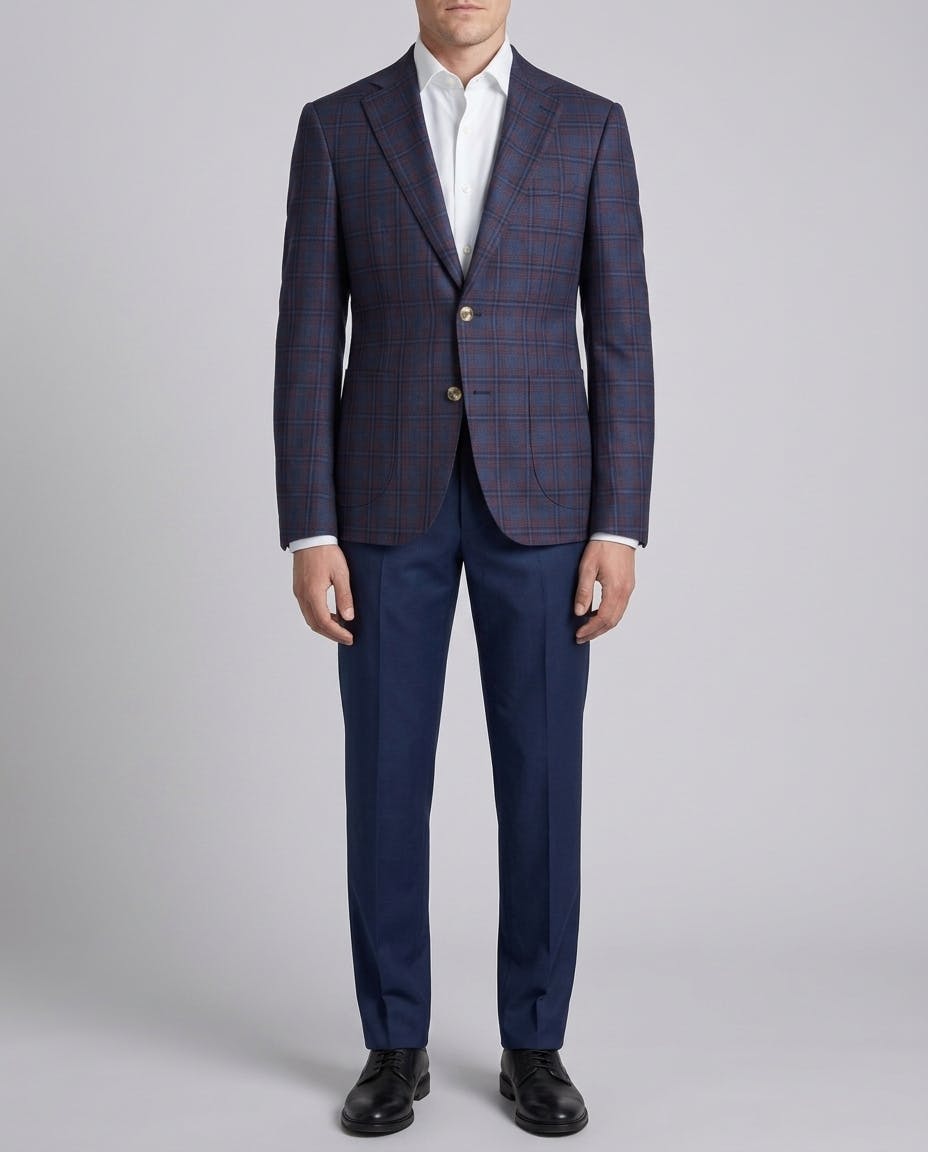 Fairchild Navy Check Wool Jacket — photo 2