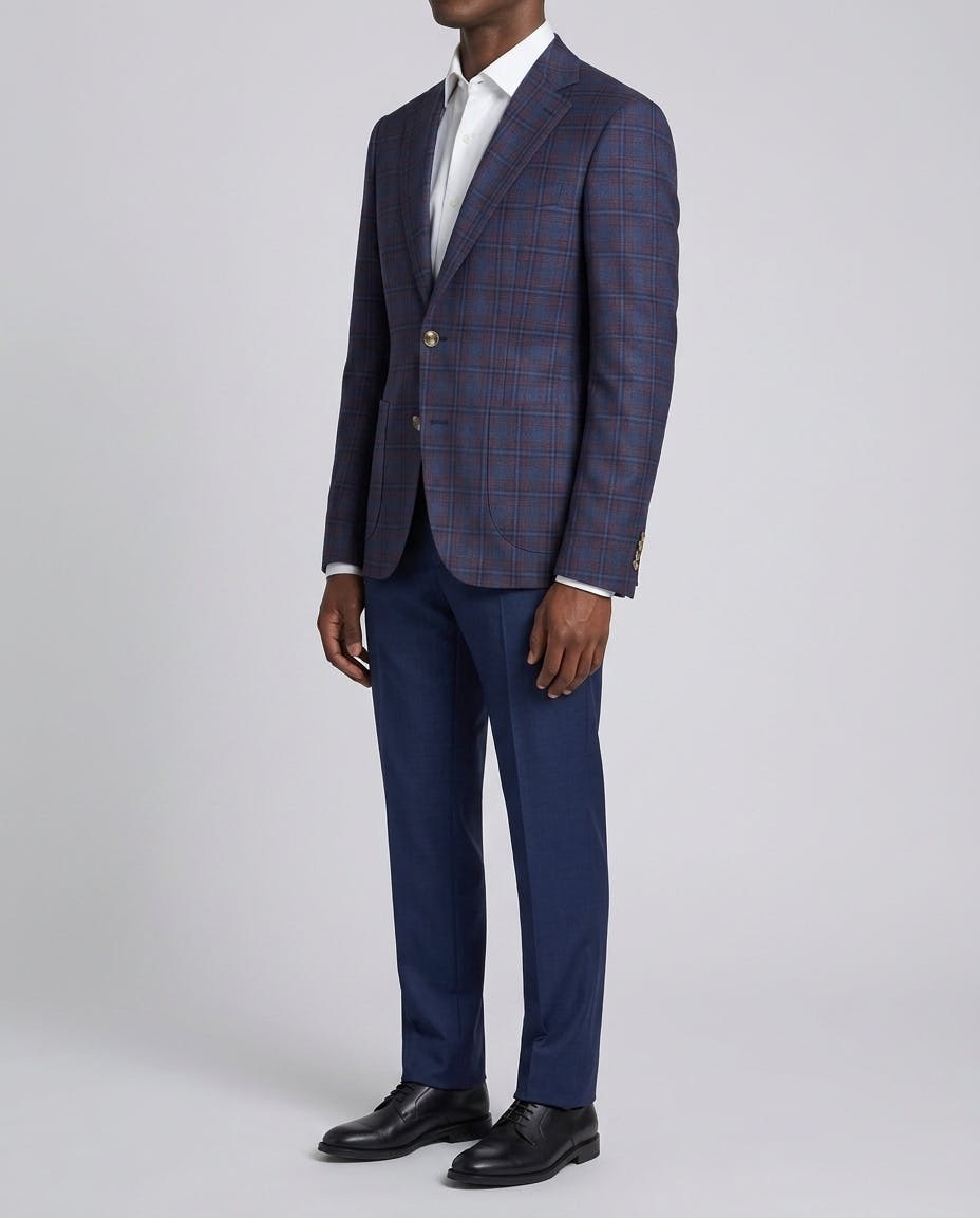 Fairchild Navy Check Wool Jacket — photo 3