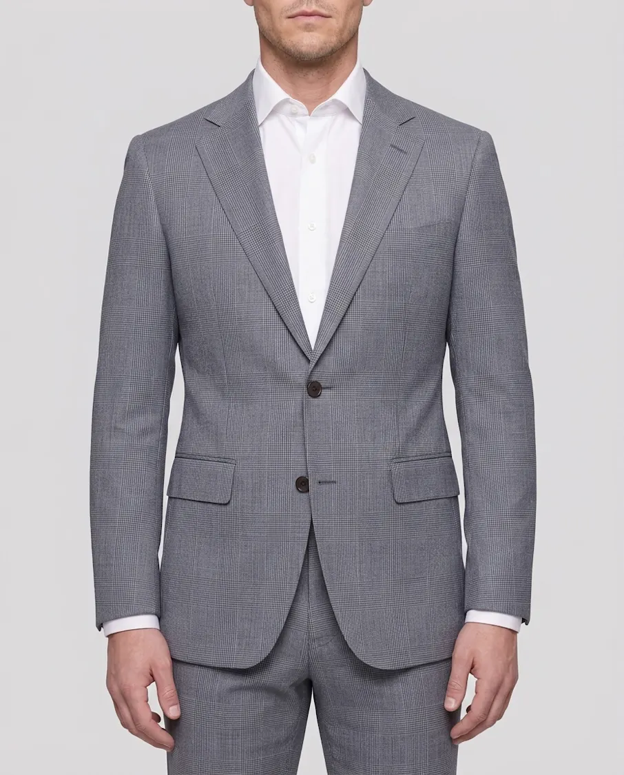 Freehill Charcoal Glen Plaid Wool Suit
