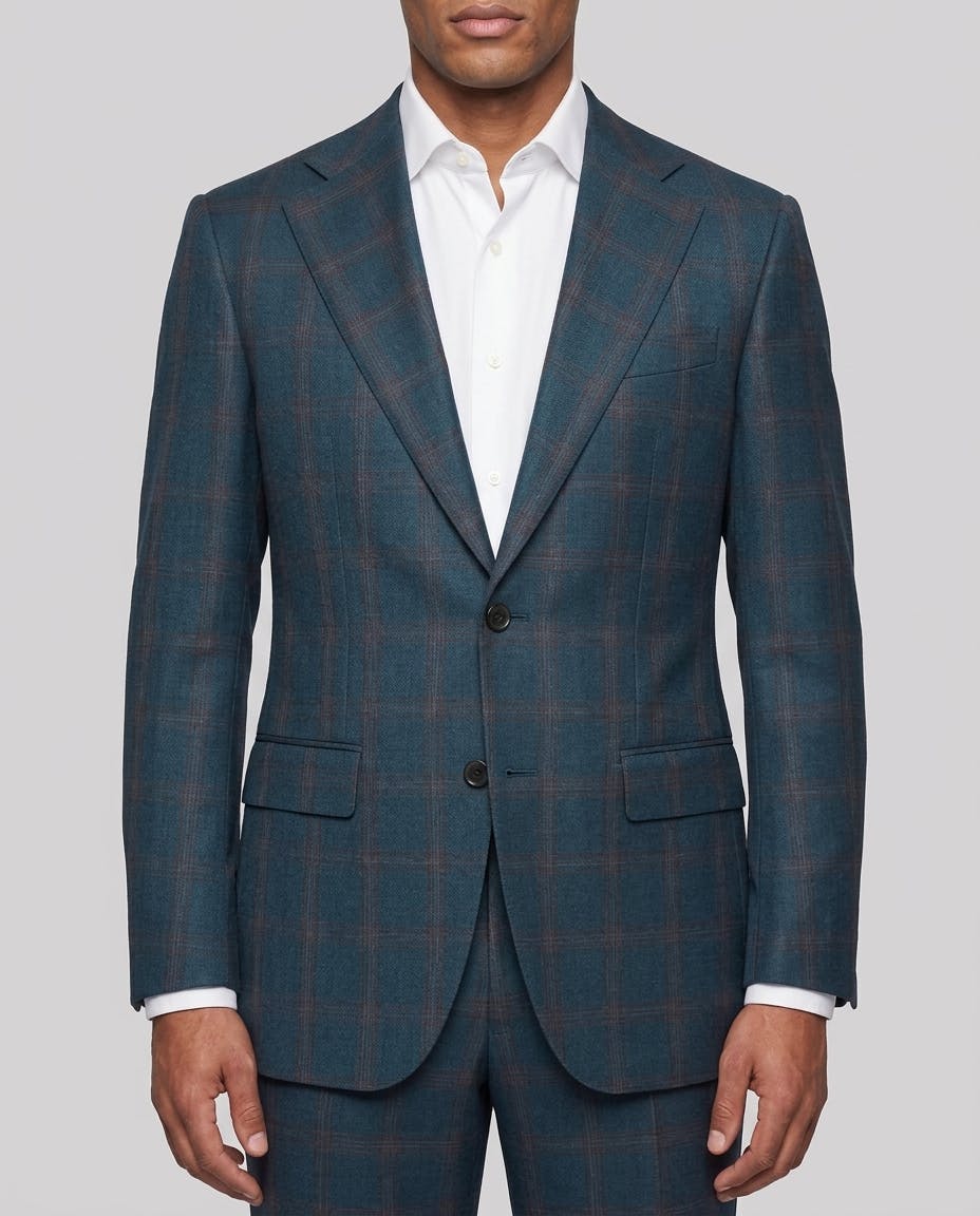 Herbert Blue Glen Plaid Wool Suit — photo 1