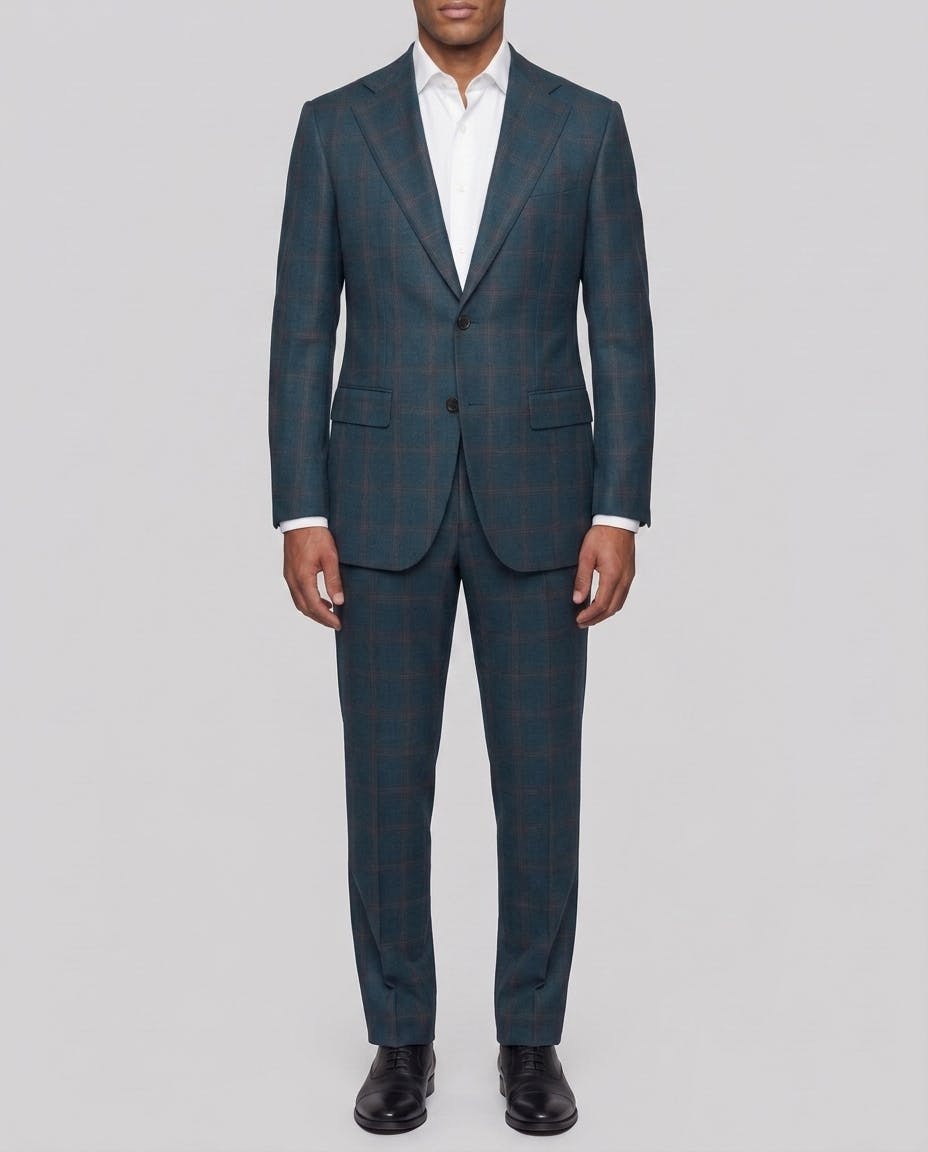 Herbert Blue Glen Plaid Wool Suit — photo 2