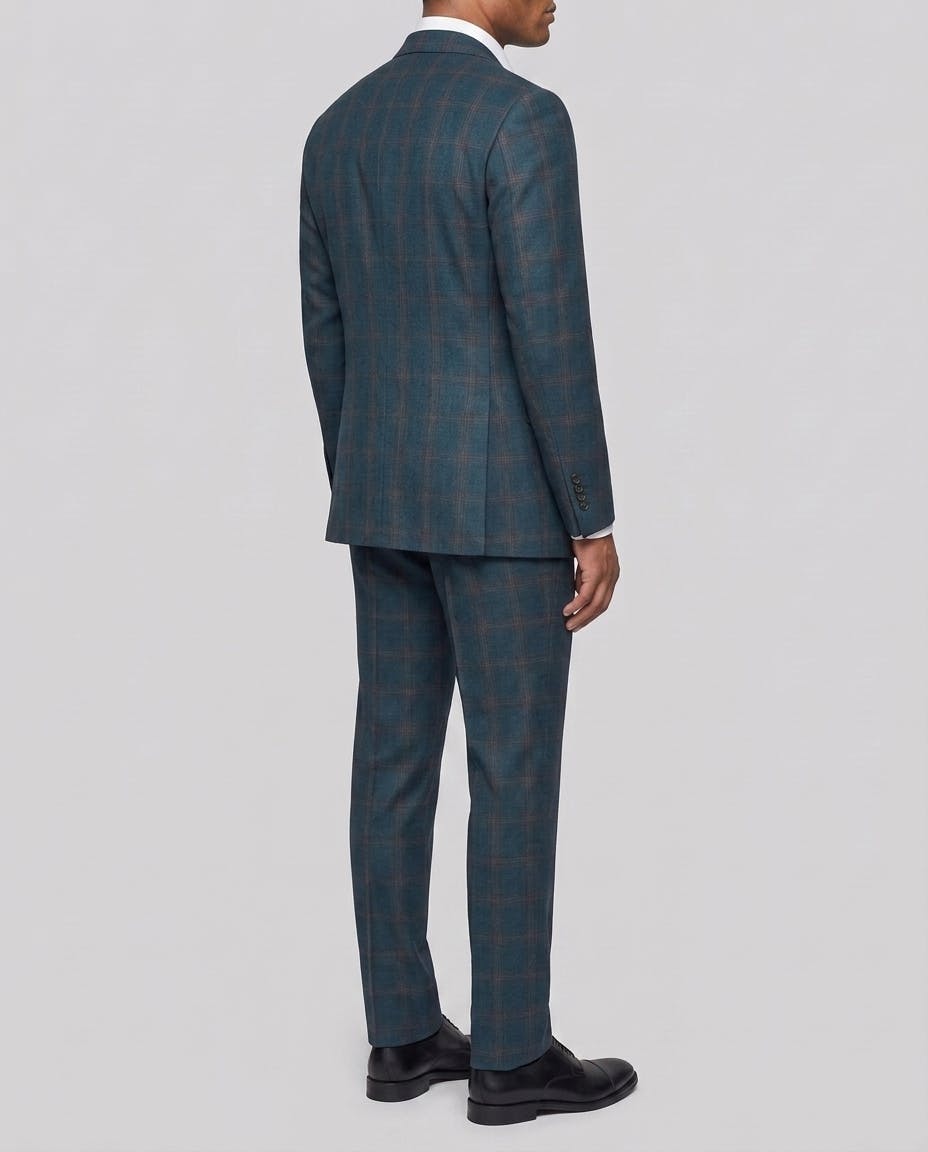 Herbert Blue Glen Plaid Wool Suit — photo 3