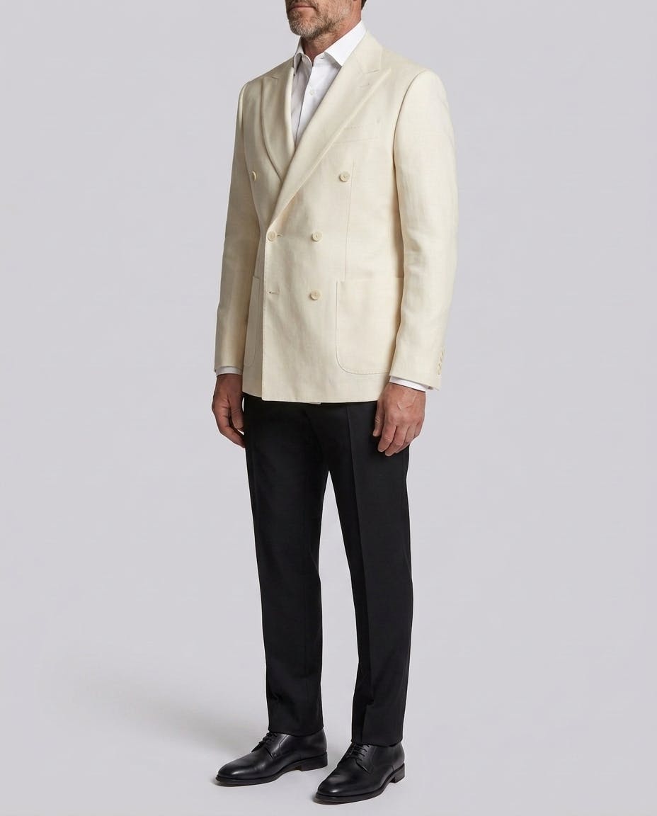 Itsuki Cream Silk / Linen Dinner Jacket — photo 3