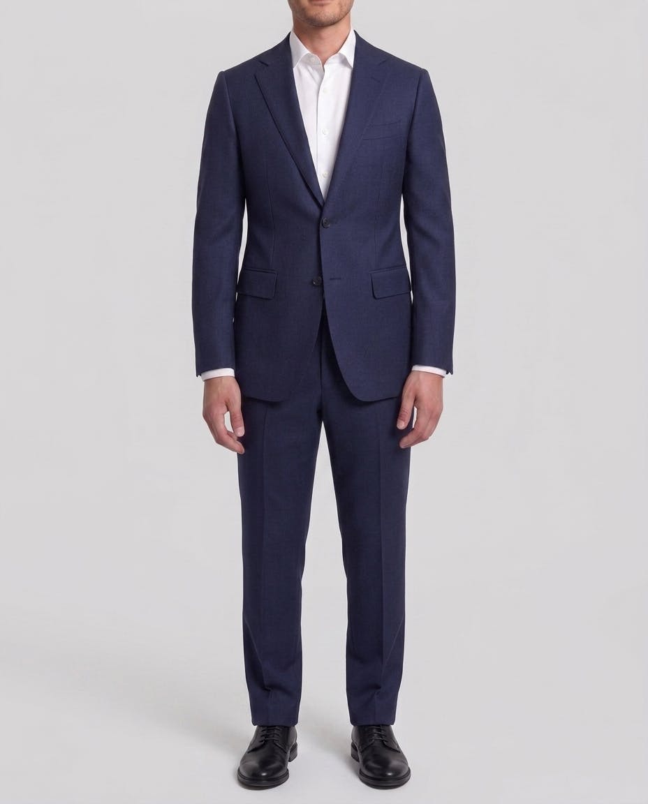 Kinfolk Navy Herringbone Wool Suit — photo 2