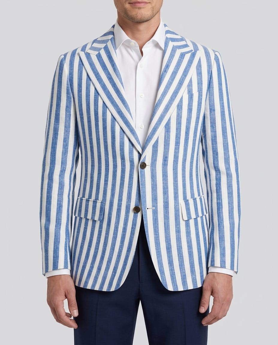 The Pagani Blue Stripe Linen Blazer — photo 1