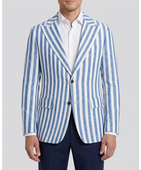 The Pagani Blue Stripe Linen Blazer — photo 1