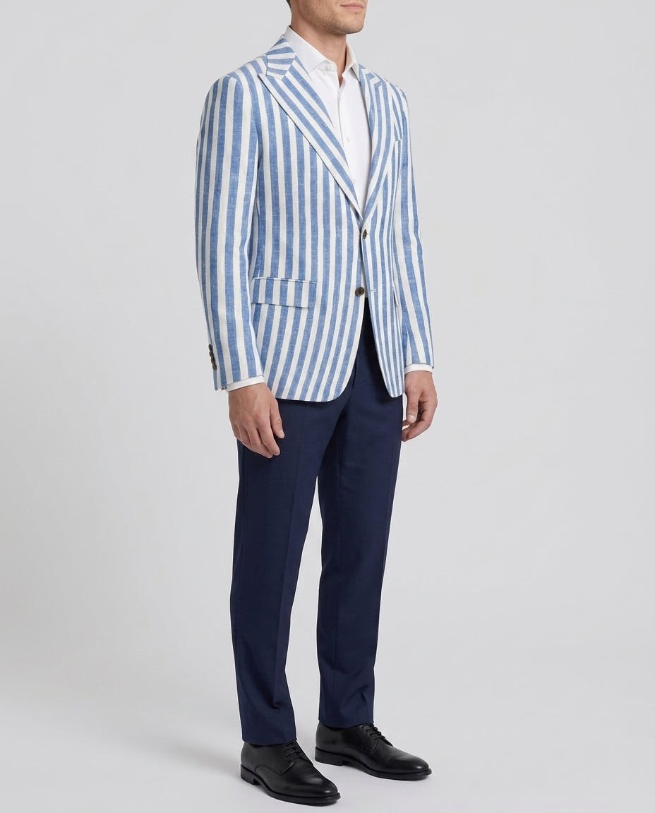 The Pagani Blue Stripe Linen Blazer — photo 3