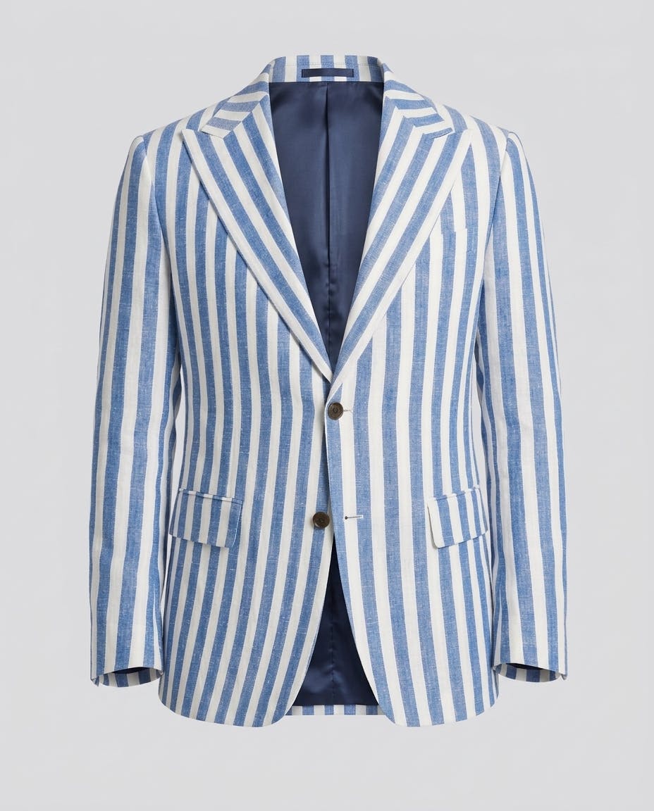 The Pagani Blue Stripe Linen Blazer — photo 4
